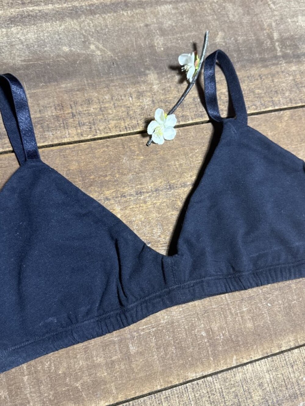 Eberjey S-M Pima Goddess Stretch Bralette Black Bra 215222